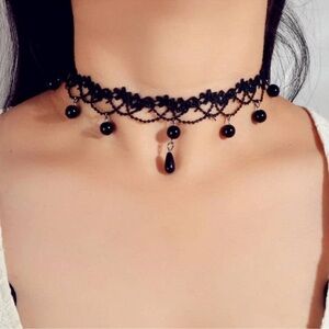 🦇 Victorian Style Floral Gothic Beaded Choker 🎀